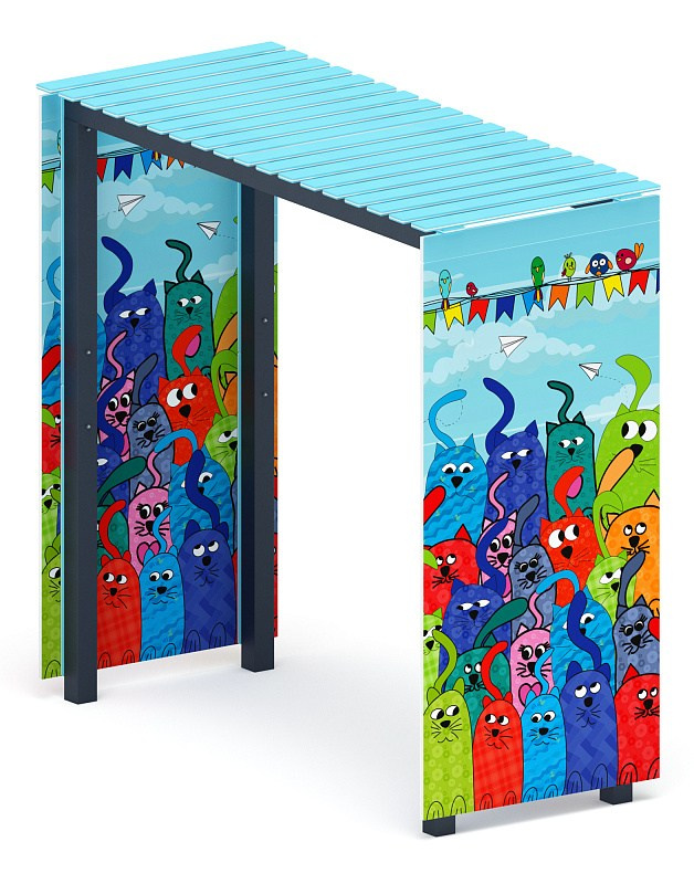 Пергола (Коты) - МФ 77.06.01-07 /без поликарбоната/ Габариты (ШхДхВ): 1200x2840x2630 мм