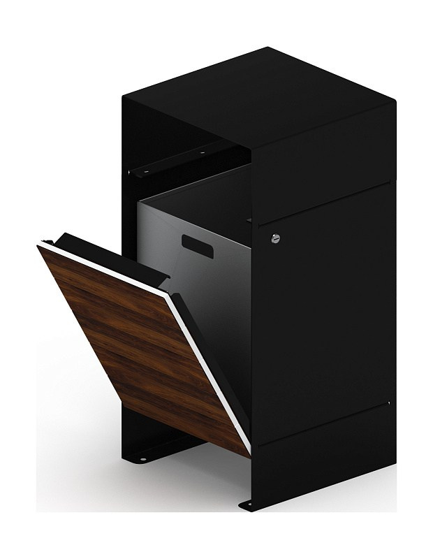 Урна парковая (черная) - МФ 50.02.03-01 (под анкера) Габариты (ШхДхВ): 410х410х825 мм 