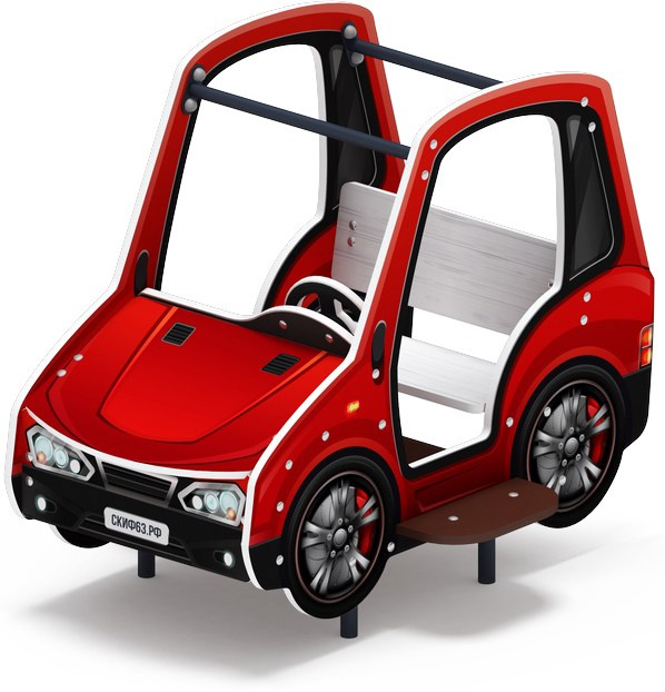 Машинка (красная) - Беседка машинка средняя - МФ 10.03.01-03.И1 Габариты (ШхДхВ): 1210x940x1000 Зона безопасности, мм: 2210х1940