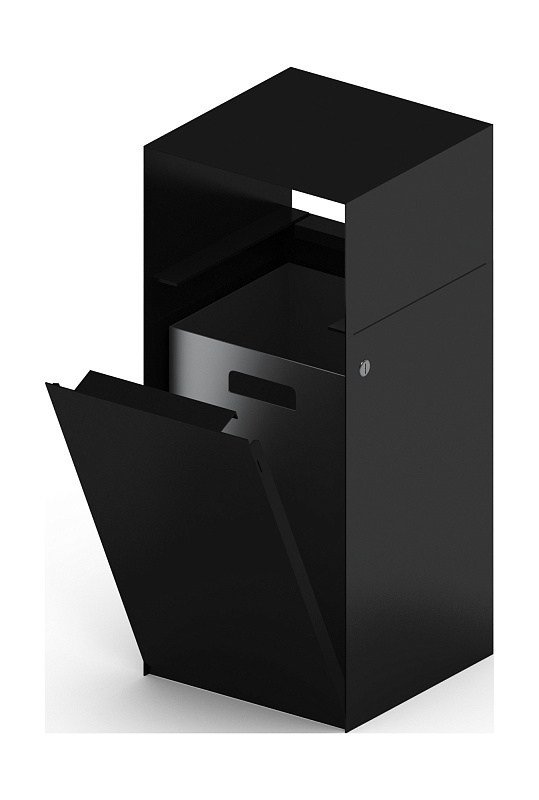 Урна парковая (черная) - МФ 50.02.01-01 (под анкера) Габариты (ШхДхВ): 300х300х840 мм 