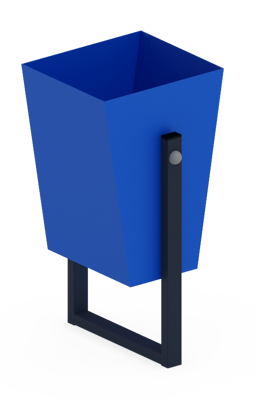 Урна трапеция (синяя) - МФ 50.01.01-01 Габариты (ШхДхВ): 370x340x660 мм Зона безопасности, мм: 870х840
