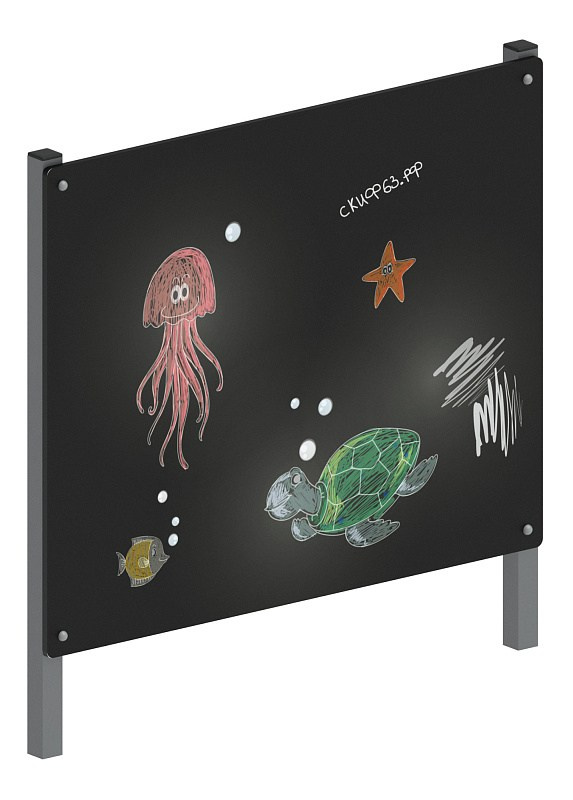 Стенка для рисования - Игровая панель - МФ 22.01.02-01 Габариты (ШхДхВ): 1500x80x1500 Зона безопасности, мм: 2500х3080