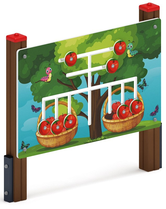 Яблонька - Игровая панель - МФ 22.01.01-04.И1 Габариты (ШхДхВ): 1230x140x1250 Зона безопасности, мм: 2230х3140