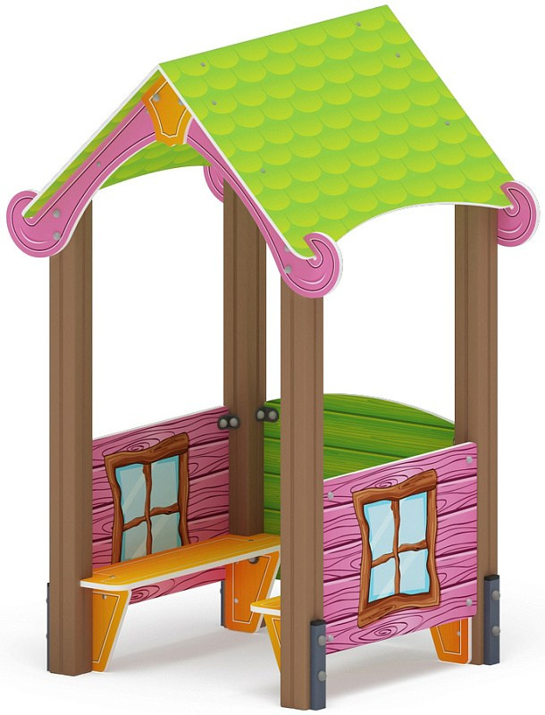 Домик малый 1 Лукоморье - МФ 10.25.01-01 Габариты (ШхДхВ): 1380х1180х2000 Зона безопасности, мм: 2300х2180