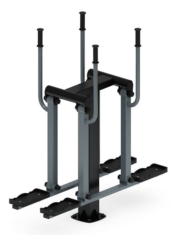 Двойные лыжи (серый) - Уличный тренажер - СТ 009-13.И1 Габариты (ШхДхВ): 1560х610х1530 Зона безопасности, мм: 3200х2000 Оборудование предназначено для подростков в возрасте от 14 лет и взрослых, весом не более 100 кг. 