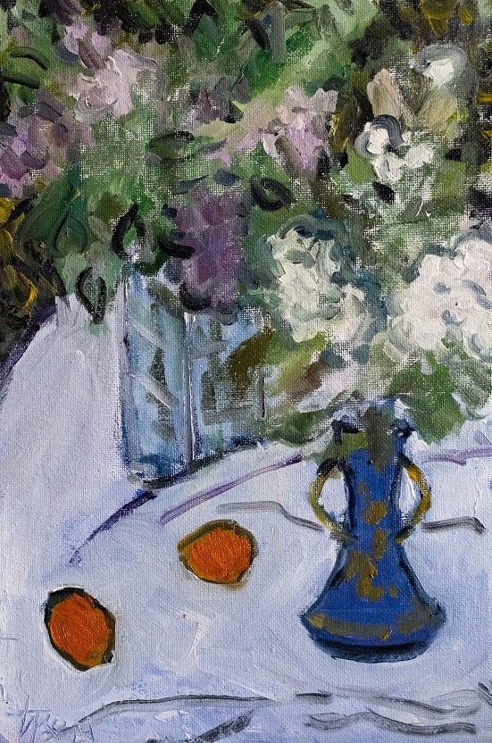 Дачная сирень. Холст, картон, масло, 30х20, 2024. (нет в наличии)