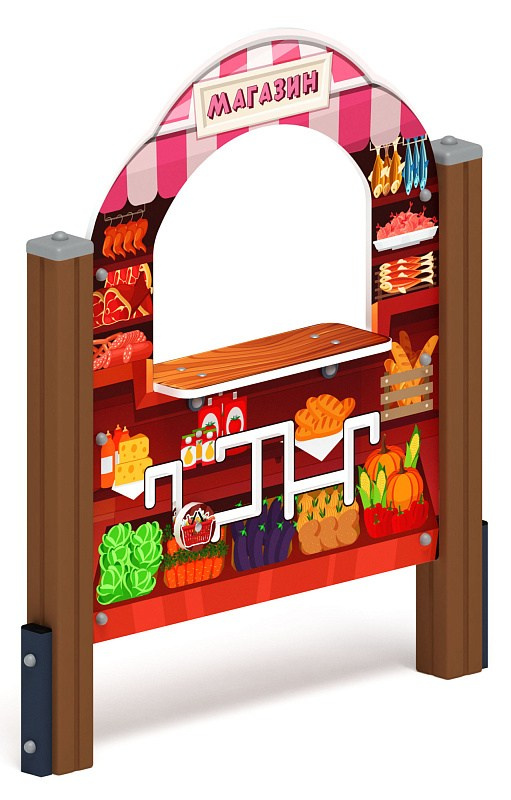 Магазин - Игровая панель - МФ 22.01.01-12.И1 Габариты (ШхДхВ): 1230x200x1350 Зона безопасности, мм: 2230х3200