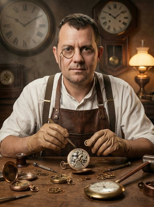 Часовщик. Школьный фотограф Евгения Саховская