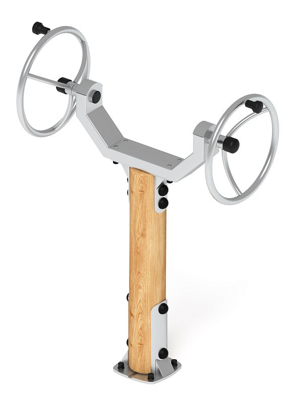 Тренажер рули (положение стоя) (лиственница) СТ 105-Л.И2 Габариты (ШхДхВ): 1230х500х1480 Зона безопасности, мм: 3460х2000 Оборудование предназначено для подростков в возрасте от 14 лет и взрослых, весом не более 100 кг.