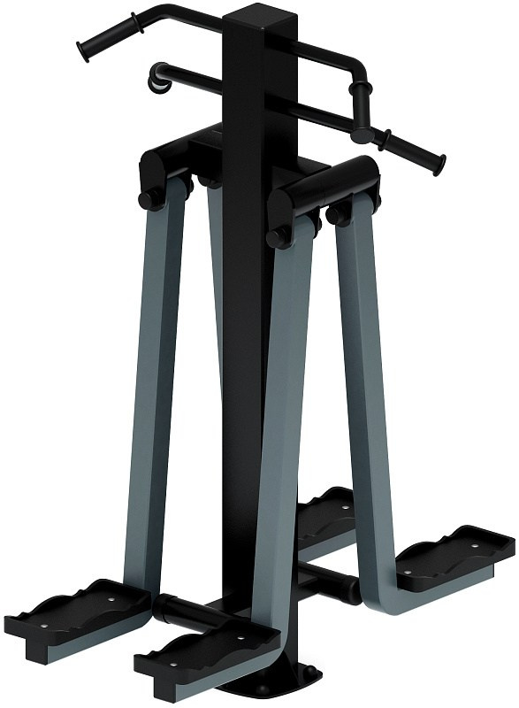 Хипс двойной (серый) СТ 031-13.П Габариты (ШхДхВ): 1090х850х1500 Зона безопасности, мм: 2770х2000 Оборудование предназначено для подростков в возрасте от 14 лет и взрослых, весом не более 100 кг. 