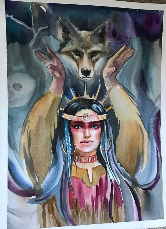 Акварель. Художник Мария Бикбулатова магия эзотерика карты таро «тайны мастера»