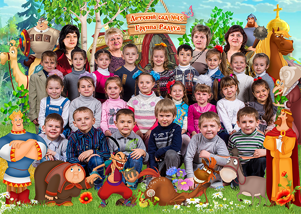 Шаблон 621 для детского сада «Три богатыря». Medlori fotobook Выпускные альбомы в Липецке Лариса Медведева