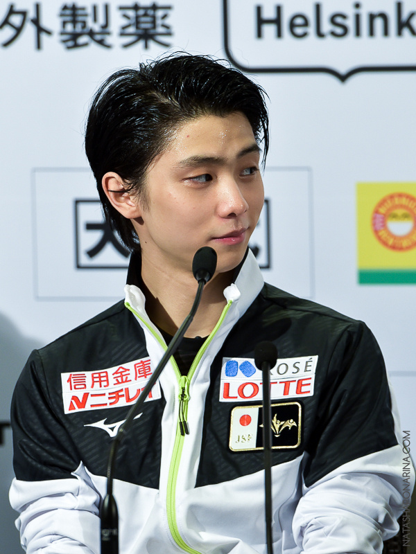 Yuzuru Hanyu. ISU GP in Helsinki / Press-conference 04/11/2018