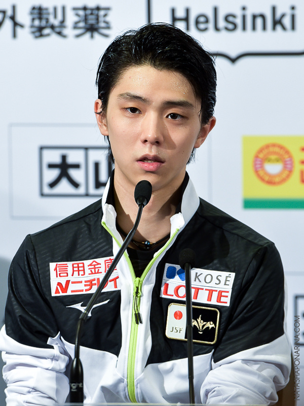 Yuzuru Hanyu. ISU GP in Helsinki / Press-conference 04/11/2018