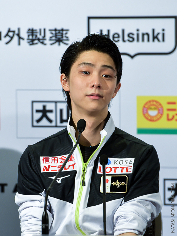 Yuzuru Hanyu. ISU GP in Helsinki / Press-conference 04/11/2018