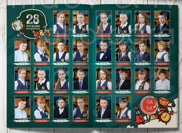 ОБЩАЯ ФОТОГРАФИЯ В ВЫПУСКНОМ АЛЬБОМЕ 4 КЛАССА