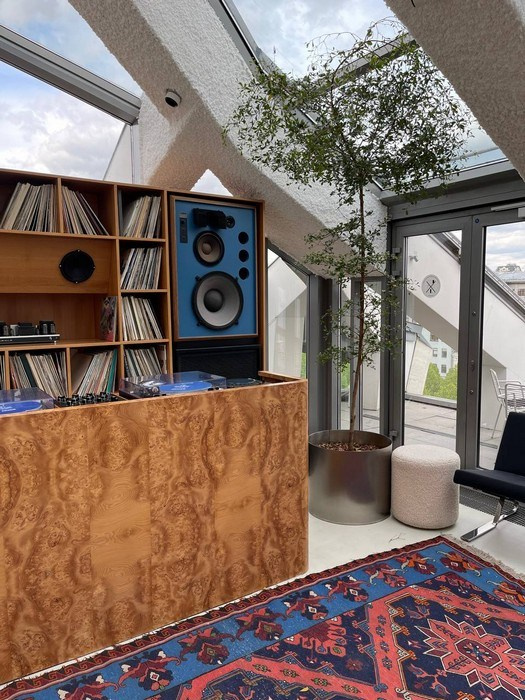 Крыша для фотосессии — вид на московские высотки и небо