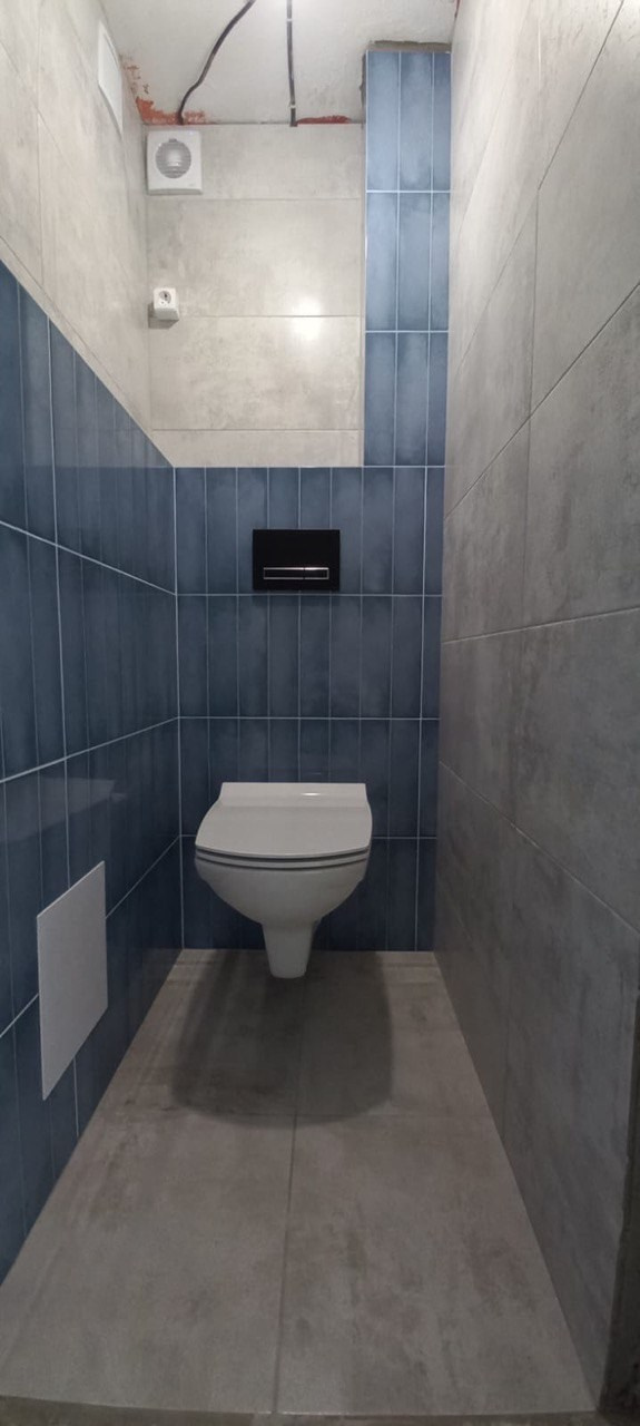 Ванная комната (ул. Четаева д. 46). Ремонт санузла, туалета, ванной под ключ в Казани. Укладка плитки