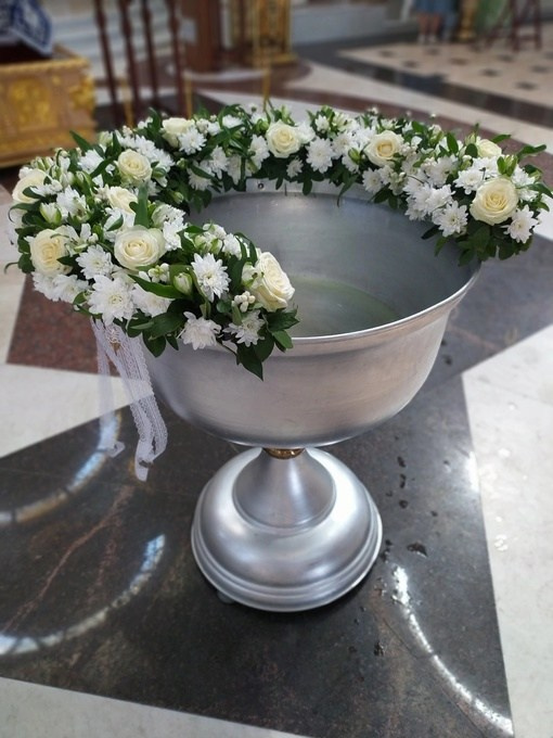 Украшение купели цветами — флорист. Фотограф на крещение и венчание в Самаре и Тольятти Елена Арди