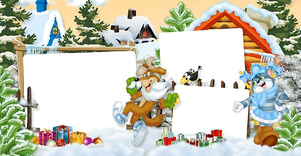 Шаблон 116 для детского сада «Простоквашино зимой». Medlori fotobook Выпускные альбомы в Липецке Лариса Медведева