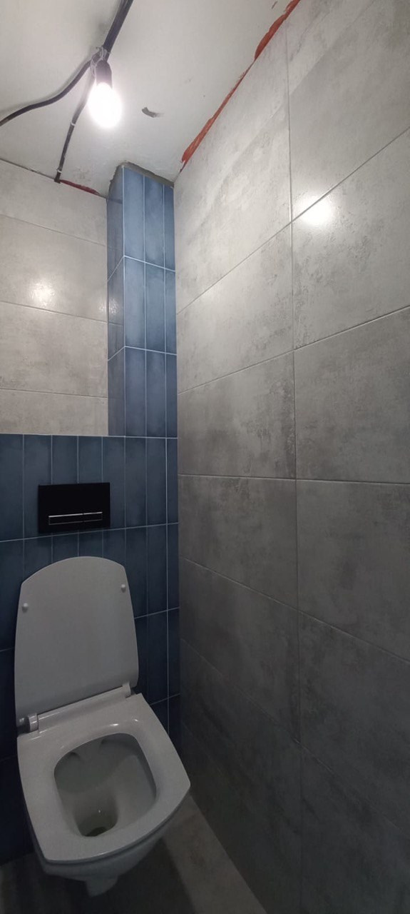 Ванная комната (ул. Четаева д. 46). Ремонт санузла, туалета, ванной под ключ в Казани. Укладка плитки