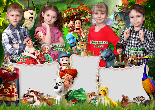 Шаблон 264 для детского сада «Сказочные герои». Medlori fotobook Выпускные альбомы в Липецке Лариса Медведева