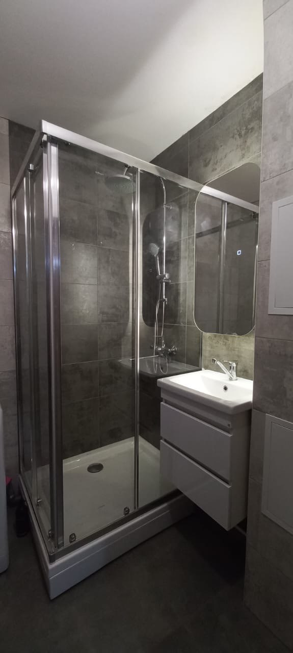 Ванная комната (ул. Наиля Юсупова д. 9). Ремонт санузла, туалета, ванной под ключ в Казани. Укладка плитки