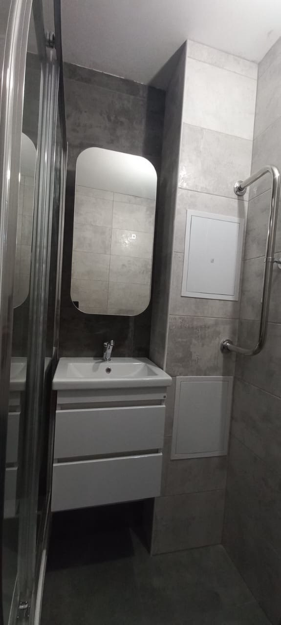 Ванная комната (ул. Наиля Юсупова д. 9). Ремонт санузла, туалета, ванной под ключ в Казани. Укладка плитки