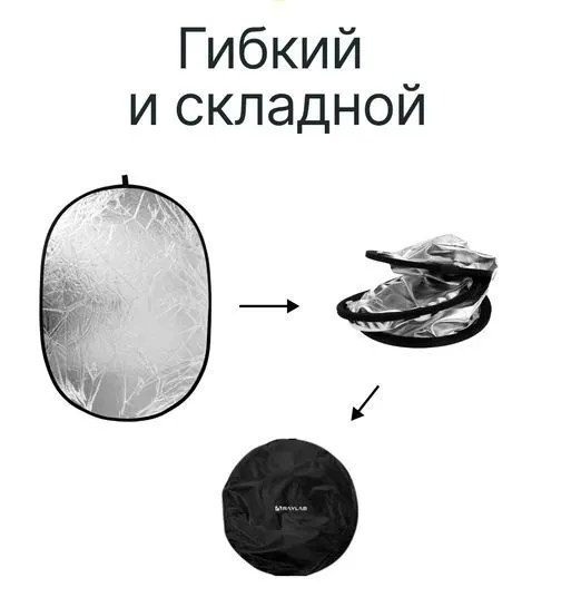 Отражатель ростовой 2 в 1 (серебро/белый, 170×110 см)