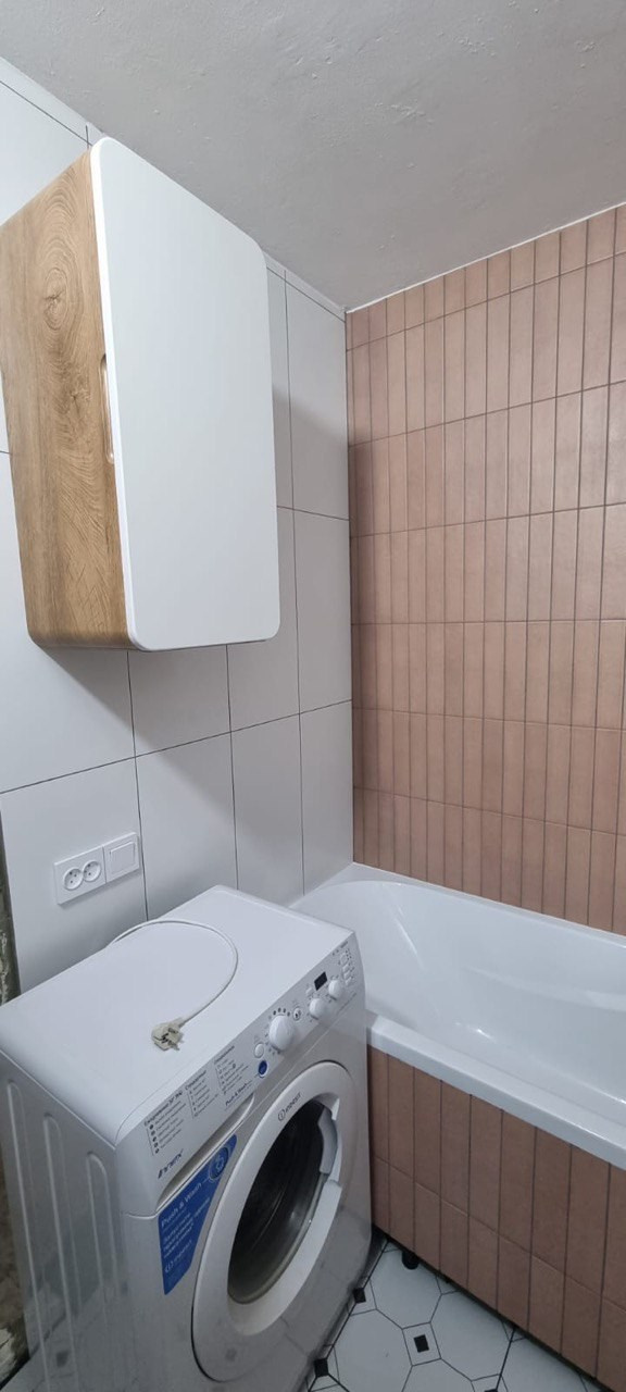 Ванная комната (ул. Минская д. 28). Ремонт санузла, туалета, ванной под ключ в Казани. Укладка плитки