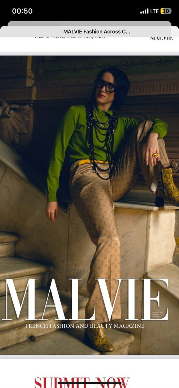 Публикация в журнале MALVIE май 2025. Фотограф Анастасия Кустова