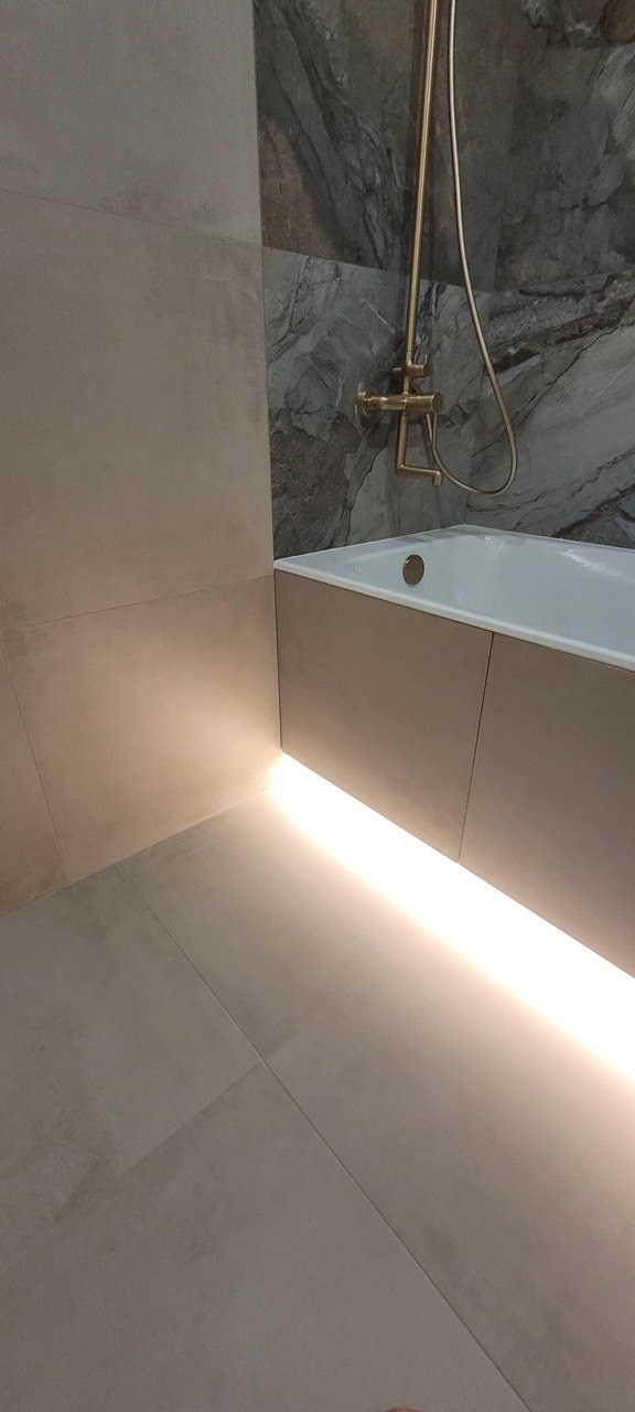 Ванная комната (ул. Фучика д. 78). Ремонт санузла, туалета, ванной под ключ в Казани. Укладка плитки