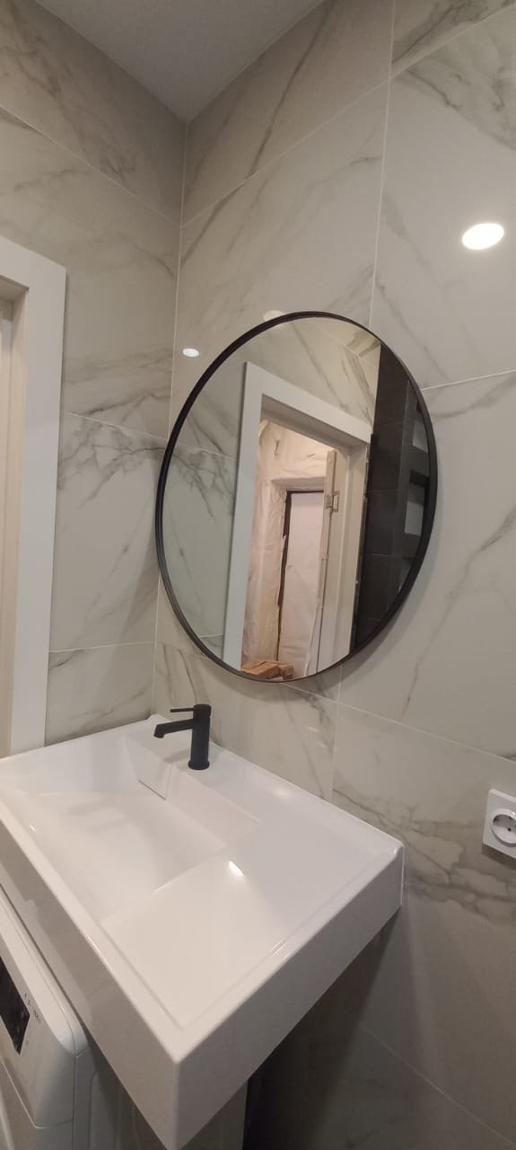 Ванная комната (ул. Аметьевская Магистраль д. 16к2). Ремонт санузла, туалета, ванной под ключ в Казани. Укладка плитки