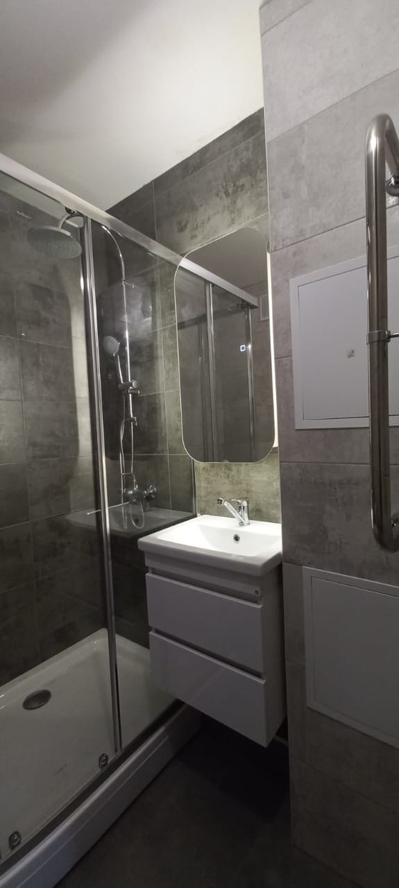 Ванная комната (ул. Наиля Юсупова д. 9). Ремонт санузла, туалета, ванной под ключ в Казани. Укладка плитки