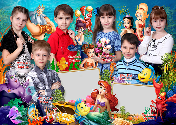 Шаблон 258 для детского сада Русалочка. Medlori fotobook Выпускные альбомы в Липецке Лариса Медведева