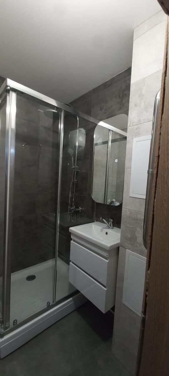 Ванная комната (ул. Наиля Юсупова д. 9). Ремонт санузла, туалета, ванной под ключ в Казани. Укладка плитки