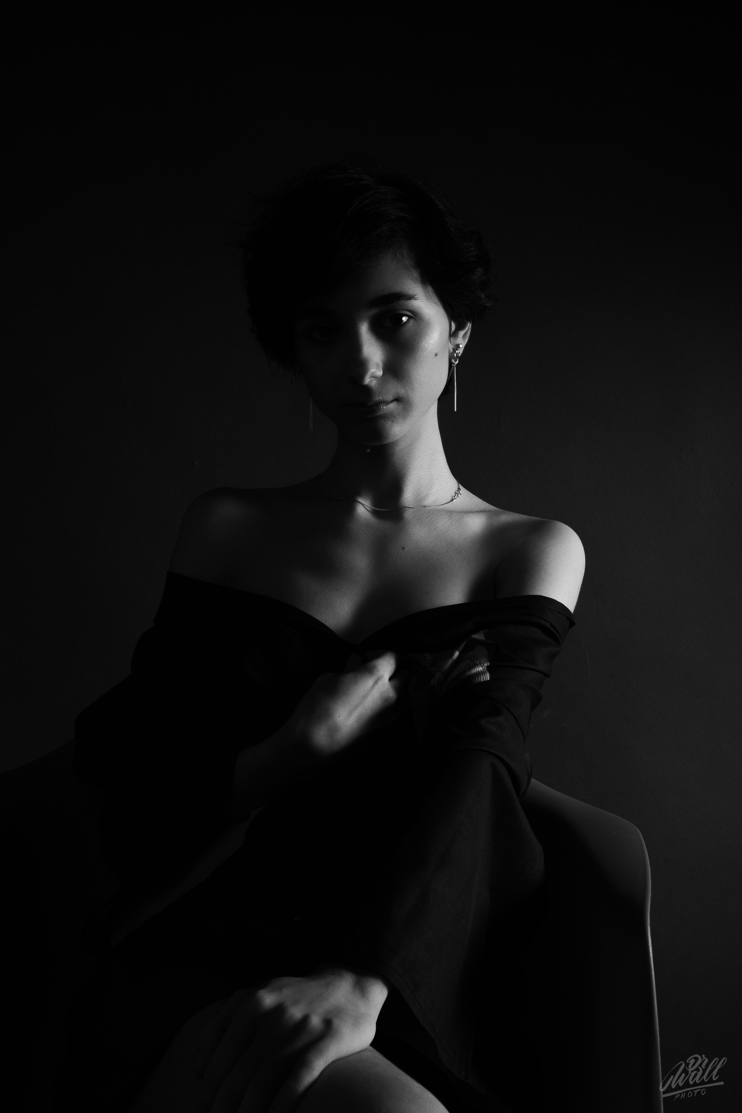 Девушка, модель, портрет, портрет девушки, студийный портрет, черно-белое фото, фотография девушки, съемка портрета, портретная съемка