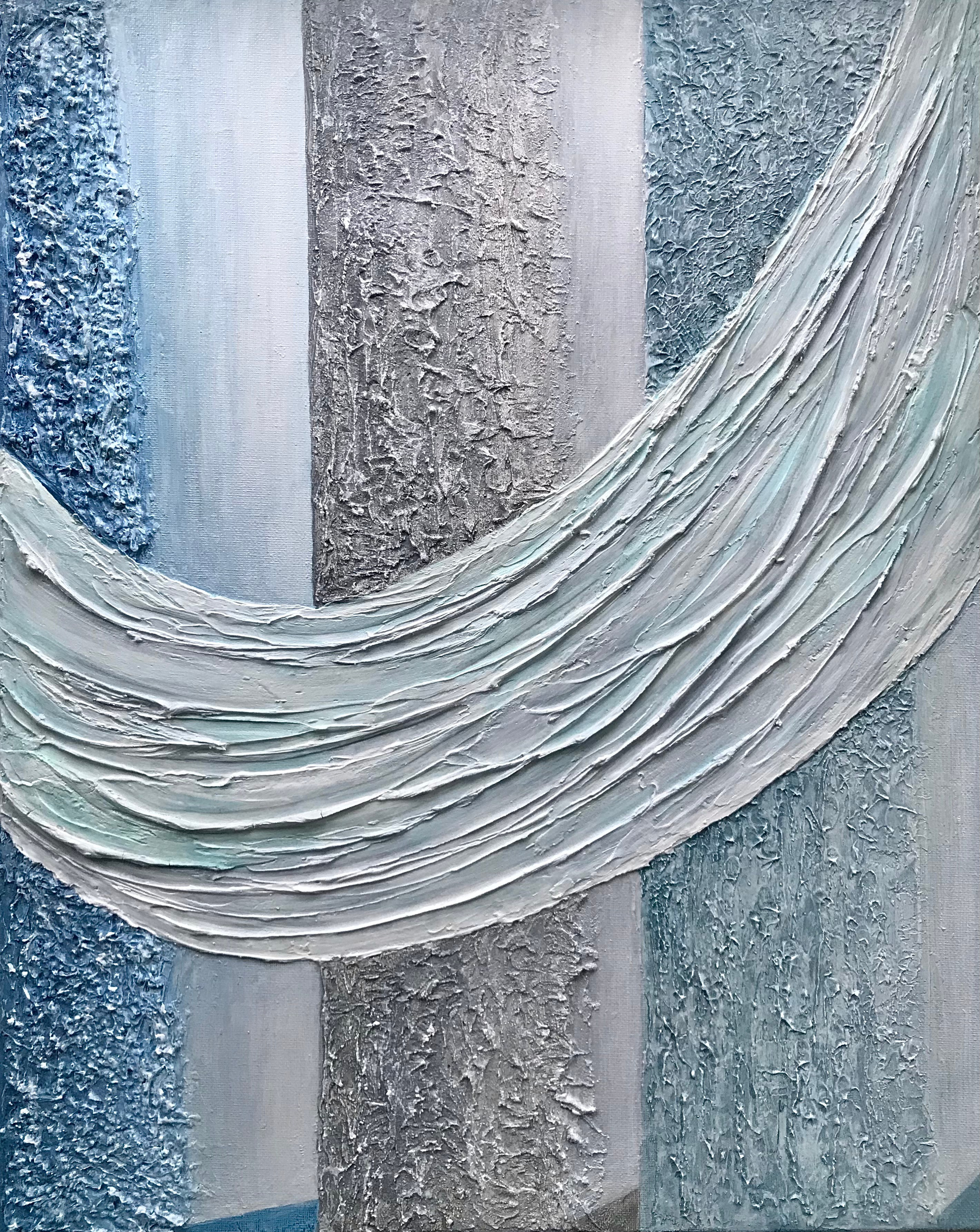 серо-голубая фактурная интерьерная картина занавес в зал портьера фойе большая вертикальная полосы параллели купить