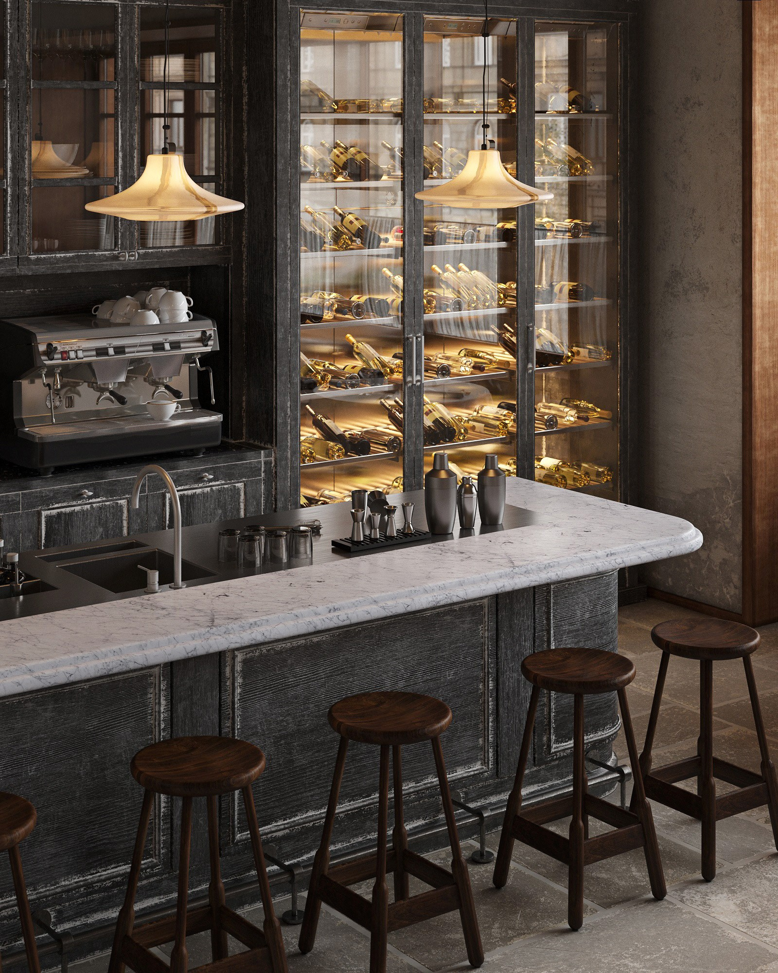 Сhambron Restaurant. Interior visualization