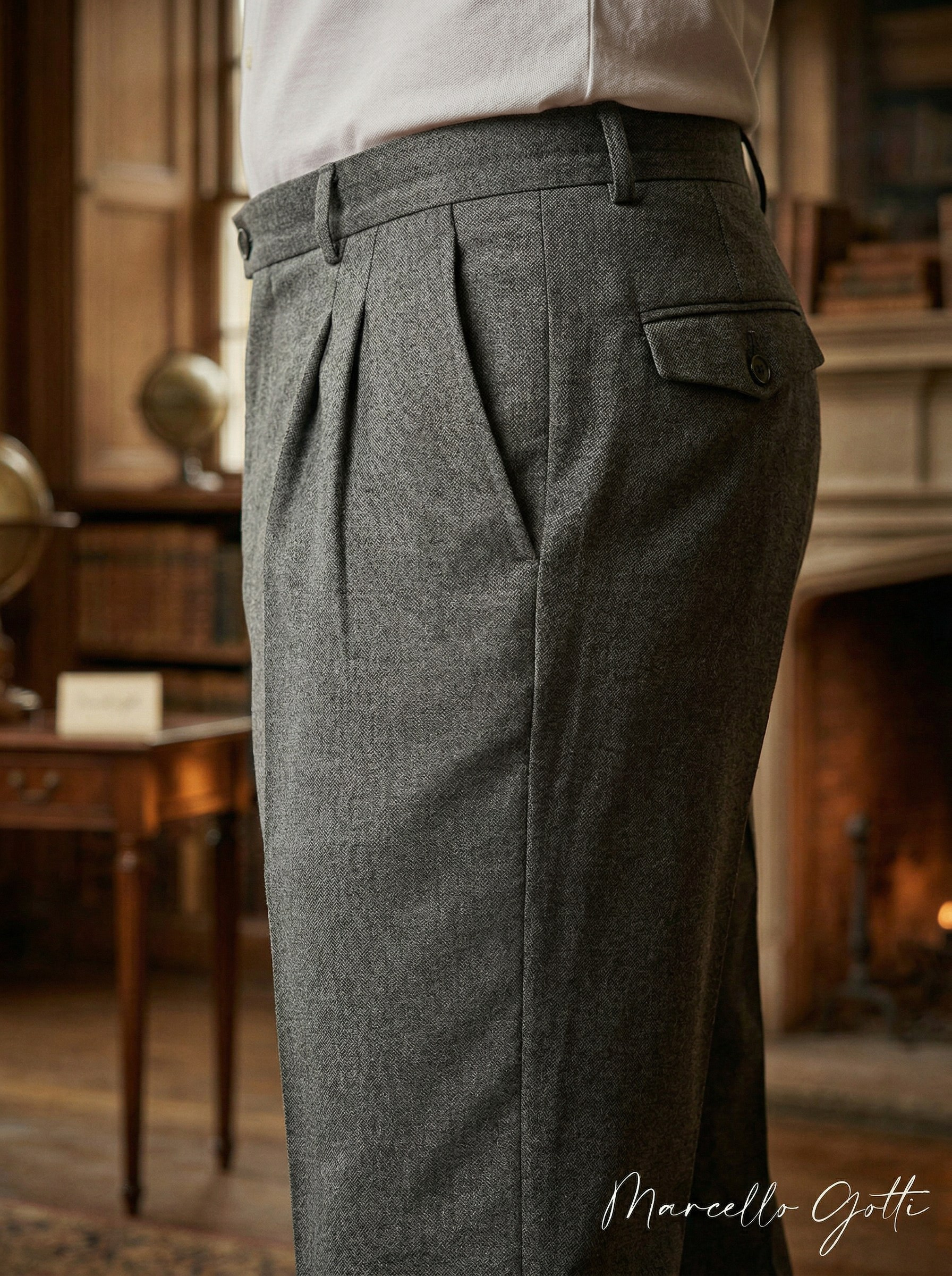 Генерация фото в интерьере для серых брюк 