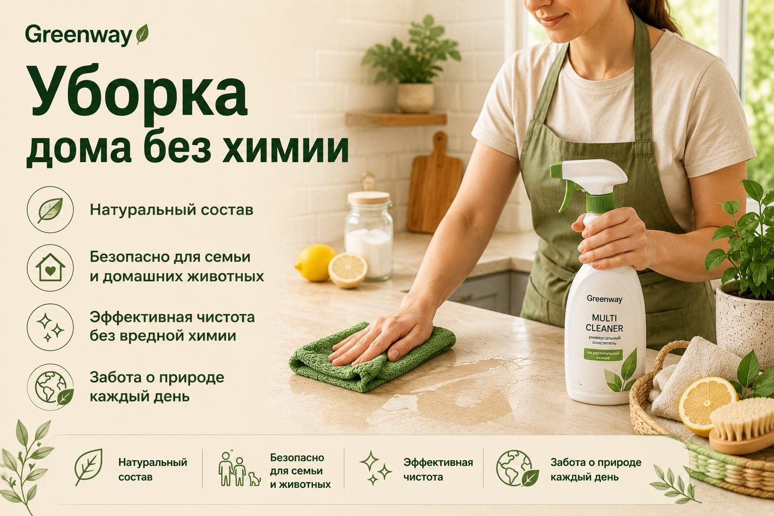 Замена химических чистящих средств натуральными продуктами. Читать на сайте партнёра