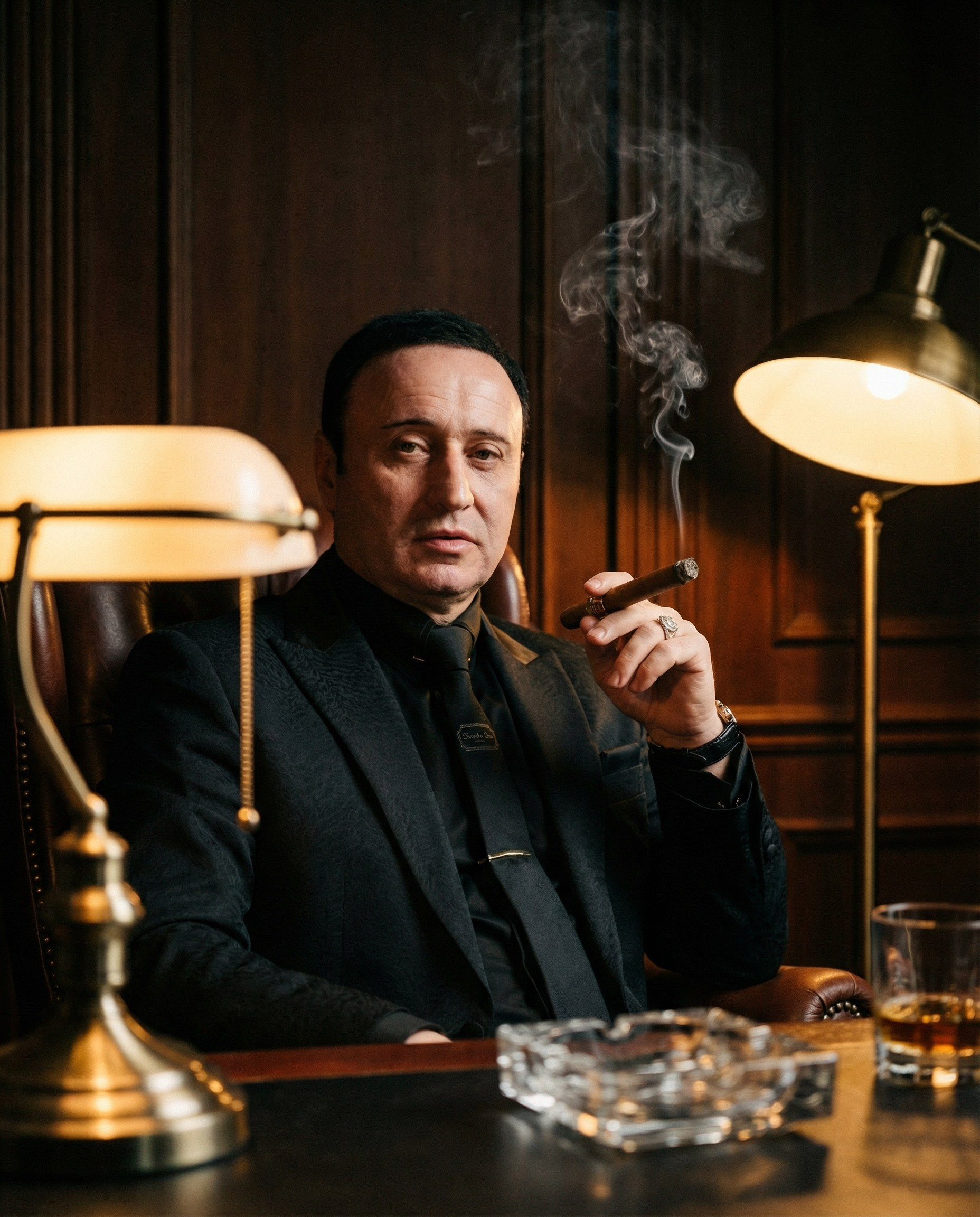 AI-портрет руководителя в кабинете за рабочим столом — визуал для сайта, публикаций и экспертного контента