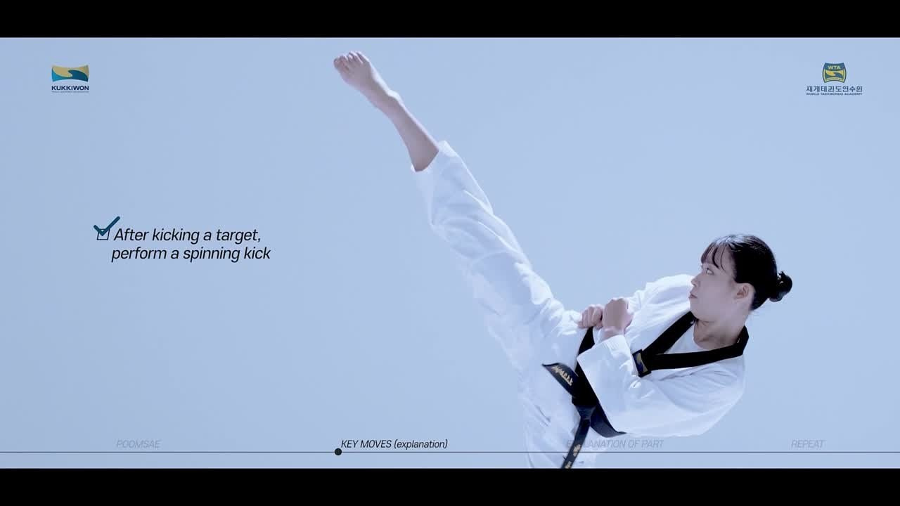 Видео обучение — Пхумсе taegeuk 6 Jang тхэквондо втф сине-красный пояс 3й гып. Тхэквондо для детей и взрослых в Омске