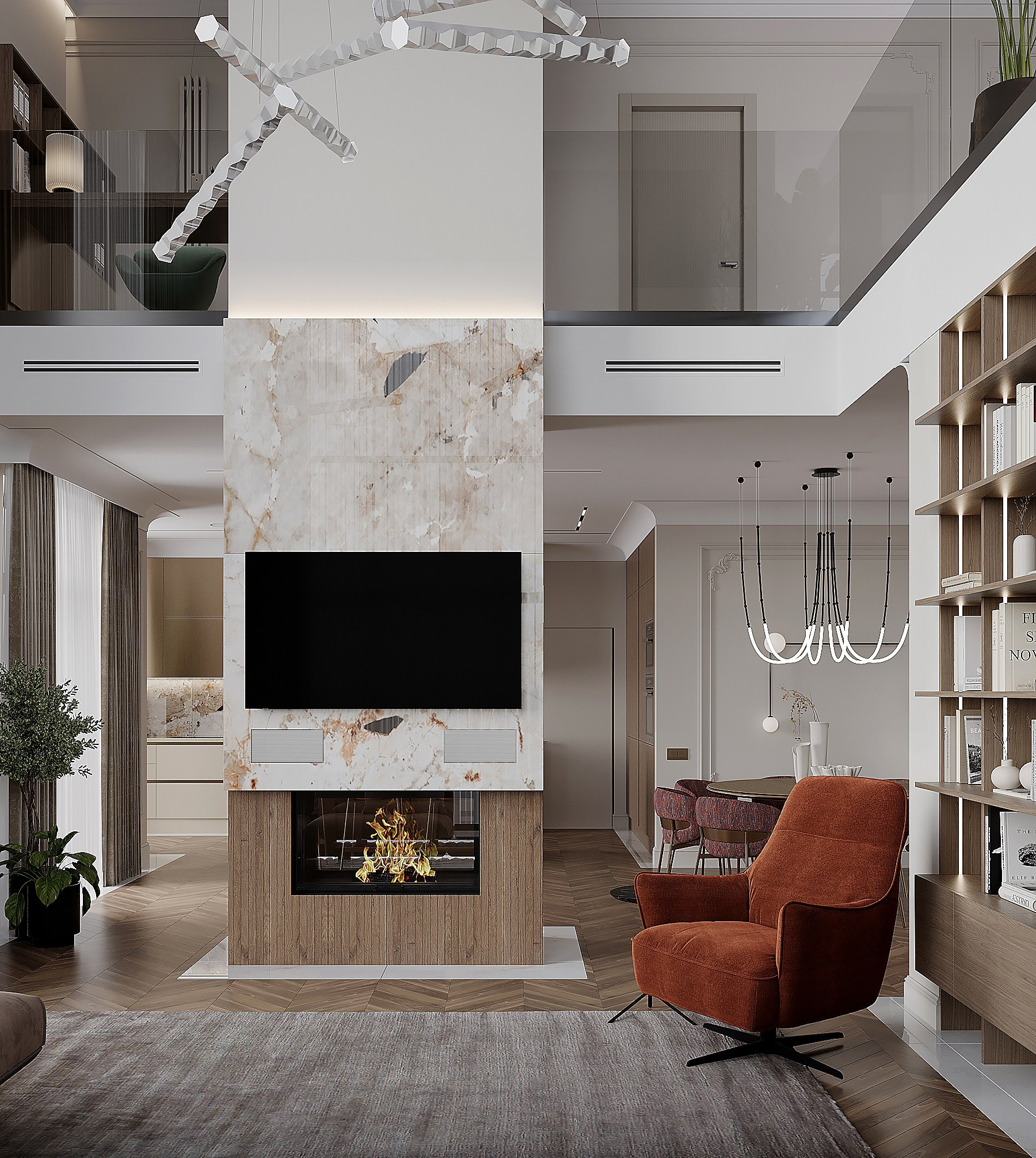 Жилой дом НОВЫЕ ВЁШКИ, 360 м² | МОСКВА. Design interior-Samsonyan R