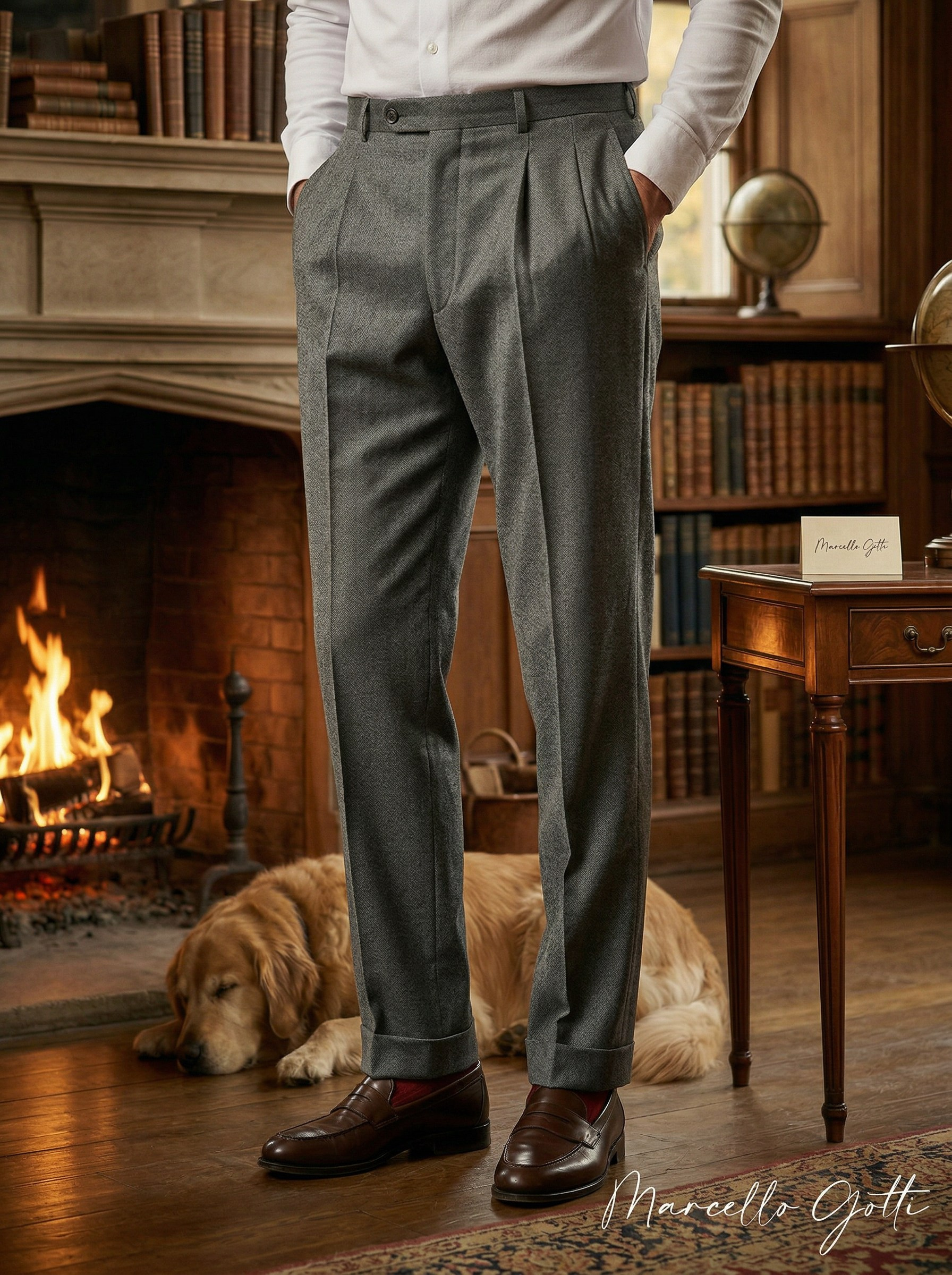 Генерация фото в интерьере для серых брюк 