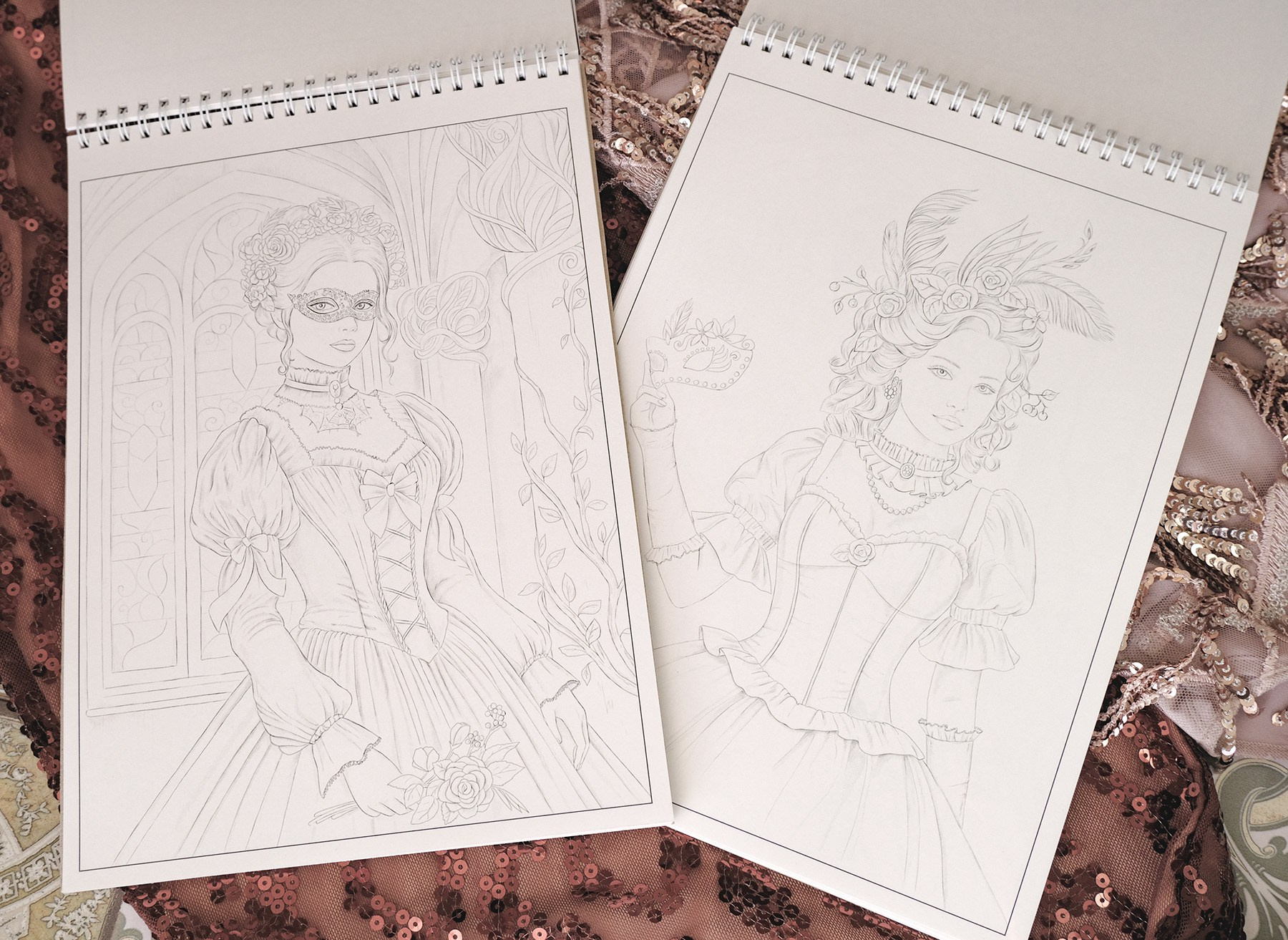 Авторская раскраска Маскарад. Раскраски Алёны Лазаревой