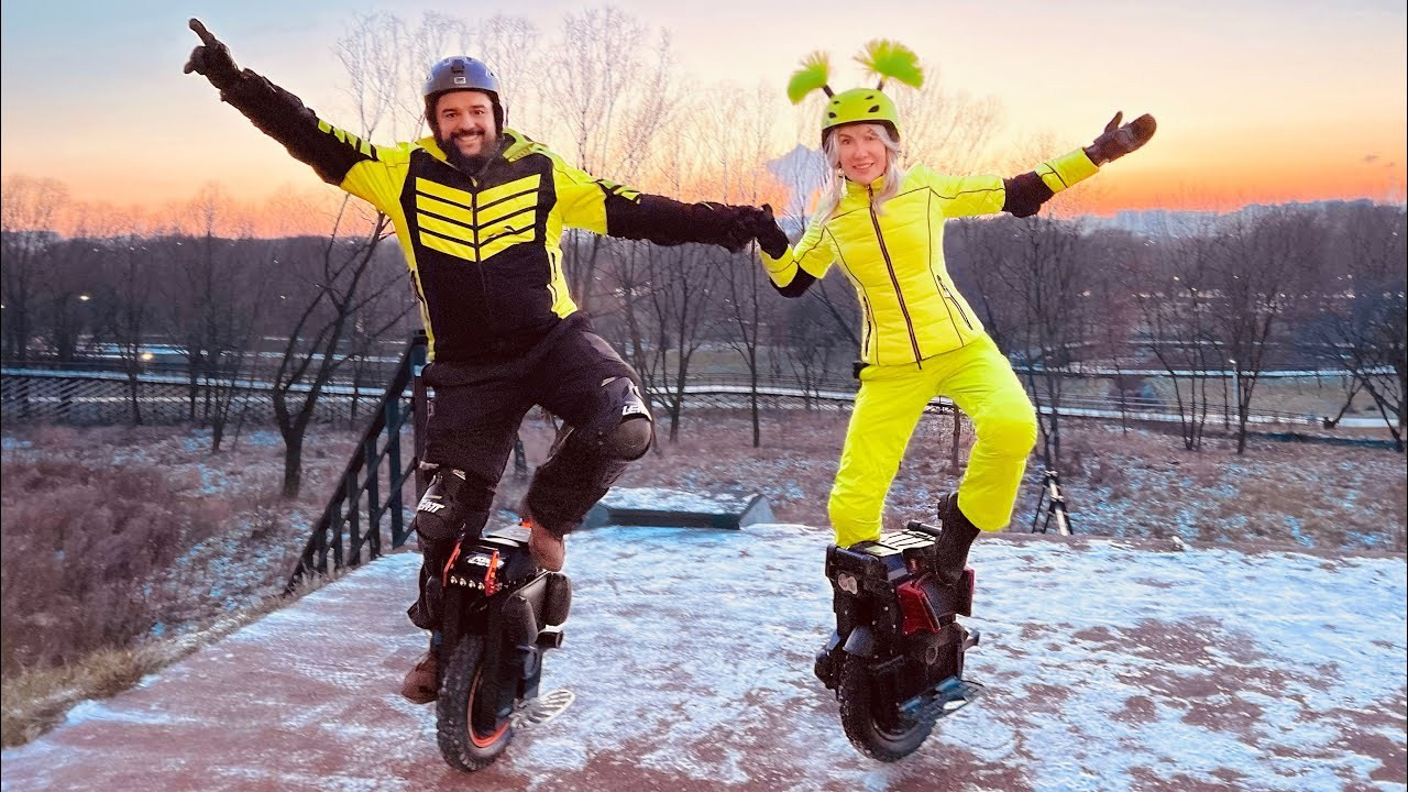 Моноколесо, немного видео. Дмитрий и Виктория