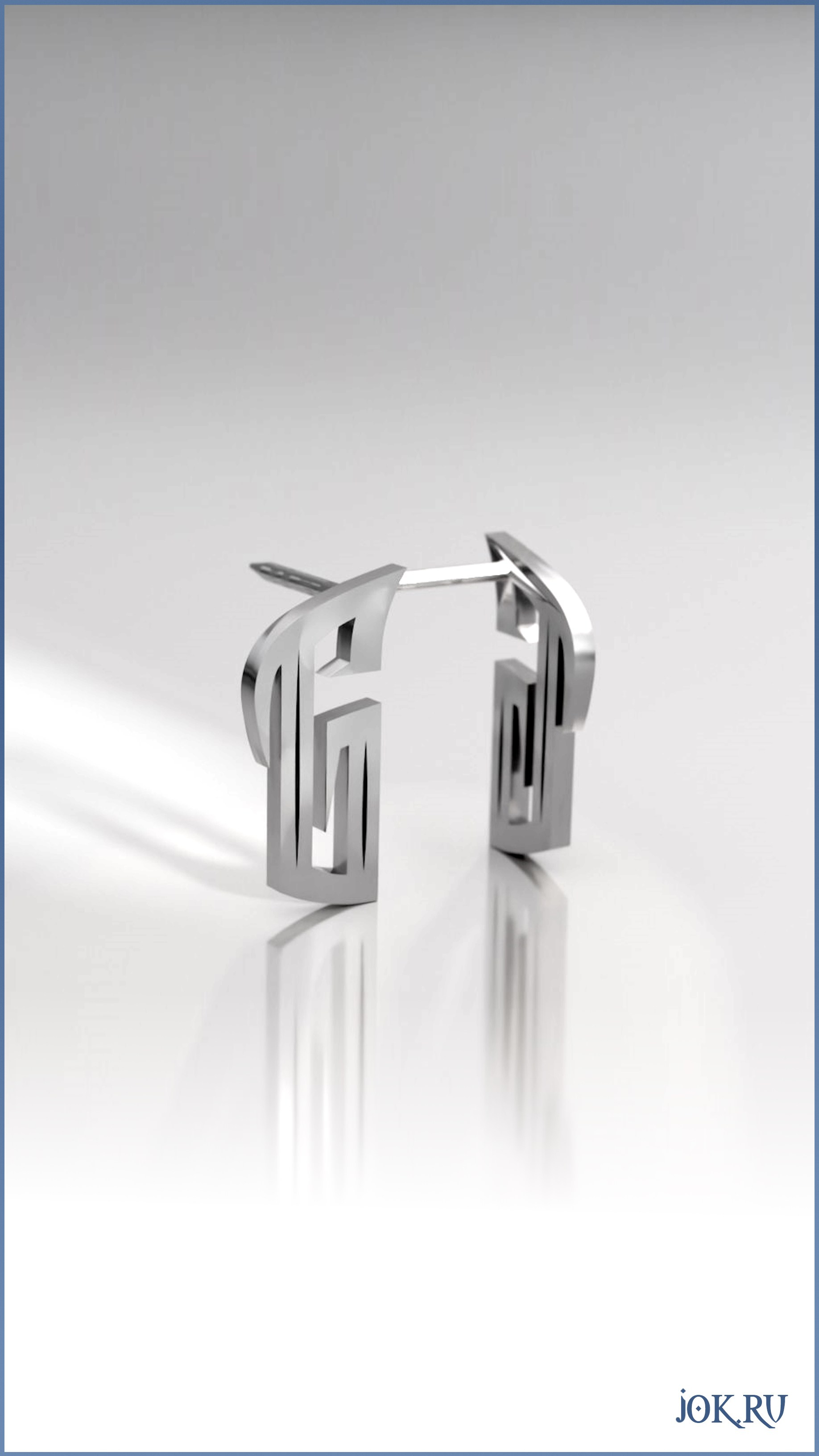 3D-модель сережек, визуализация ювелирного изделия, дизайн мерча