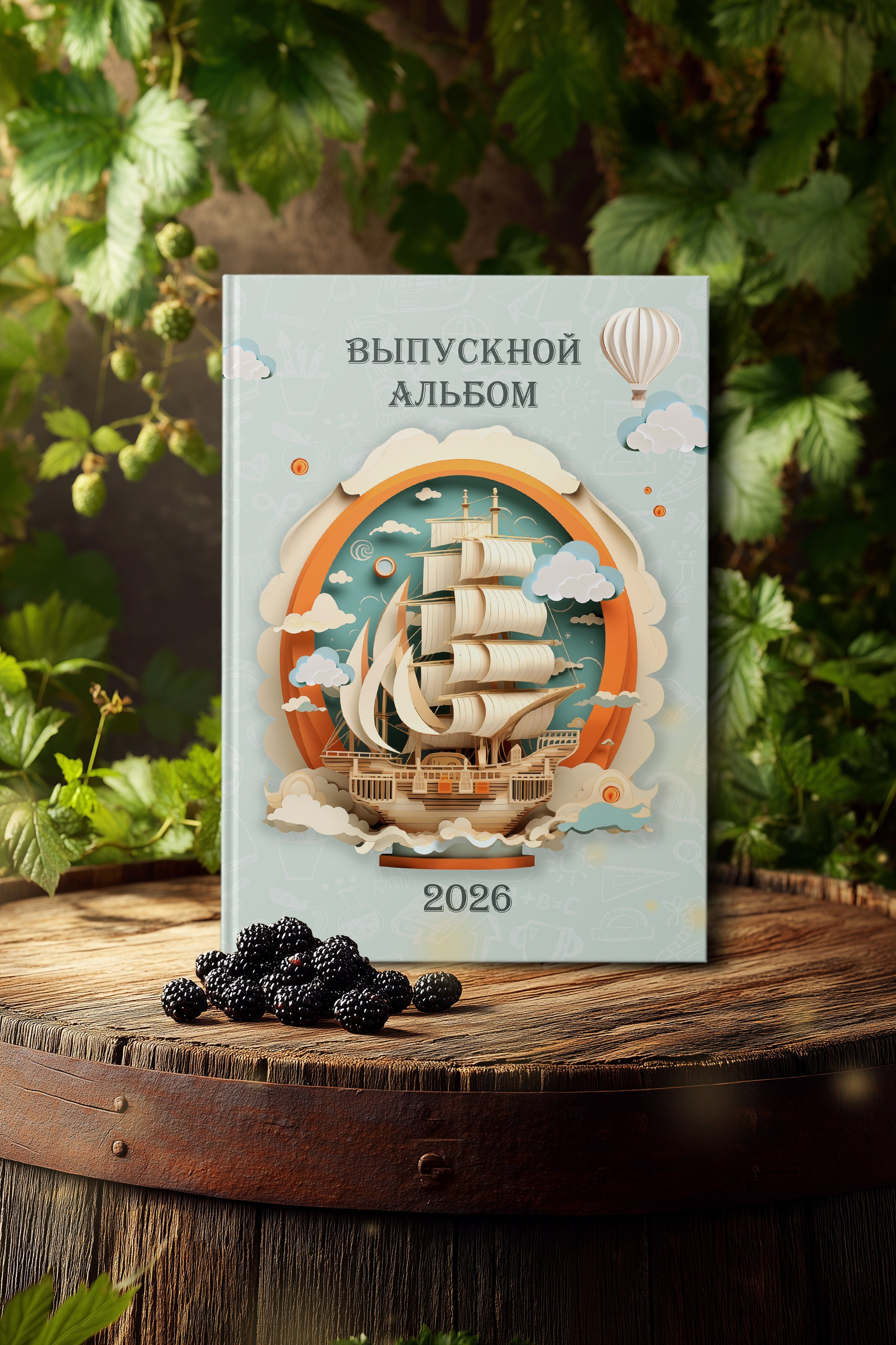 Мокап «Сирень и ежевика». Шаблоны и дизайны выпускных альбомов и фотокниг