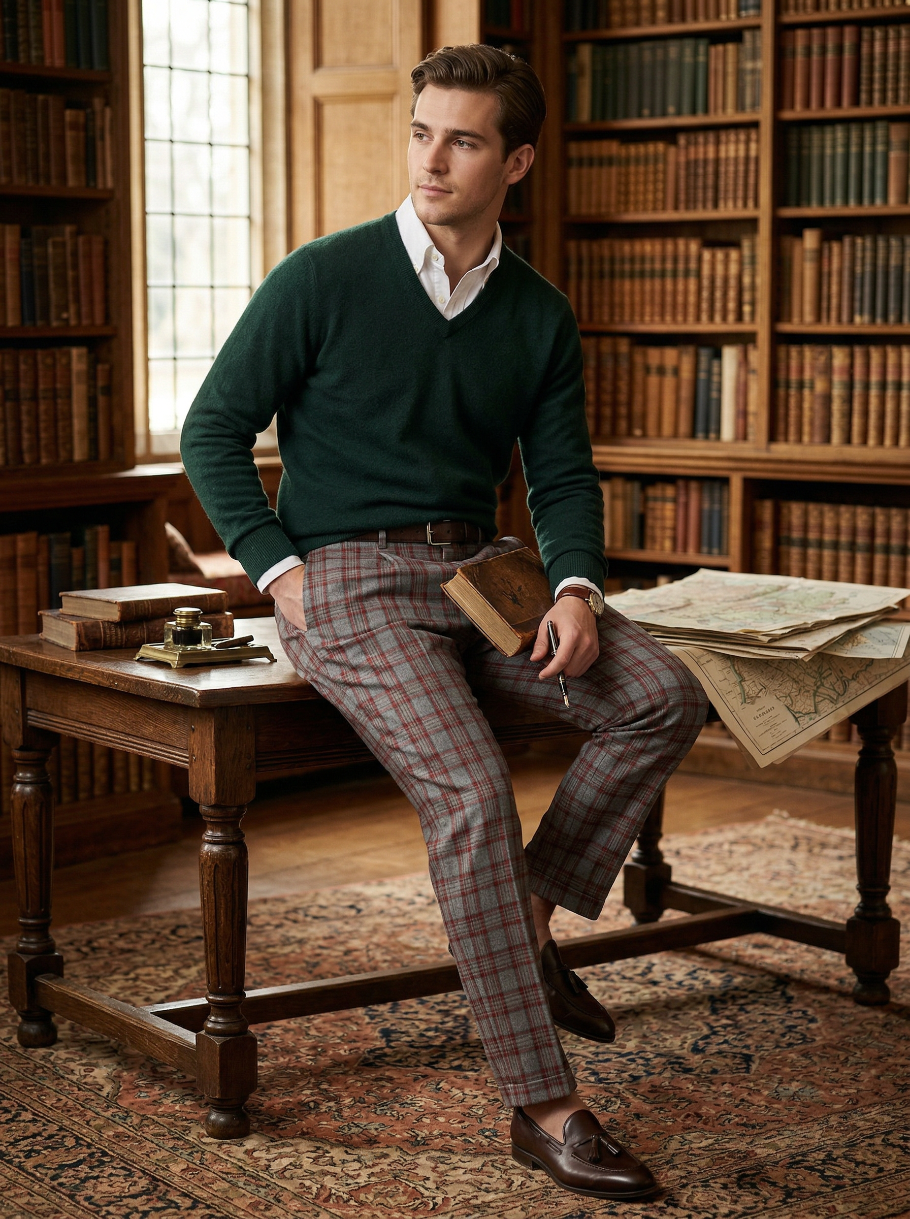 Генерация имиджевого контента для брюк в клетку